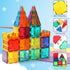 OugerToy 104PCS 3-9, Magnetic Building Tiles, STEM Educational Stacking Blocks, Construction Toys for Kids Ages