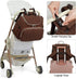 Bevkois Backpack Small Diaper Bag Quilted Mini Baby Crossbody Diaper Bag Tote for Mom and Baby Girls Boys (Brown)