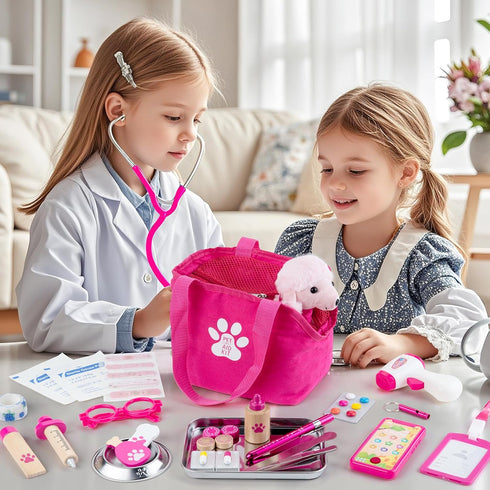 36 Playset 3-5 Doctor Kit for Girls, Pcs Veterinarian for Kids, Doctor Kit for Toddlers with Dog Toy & Real