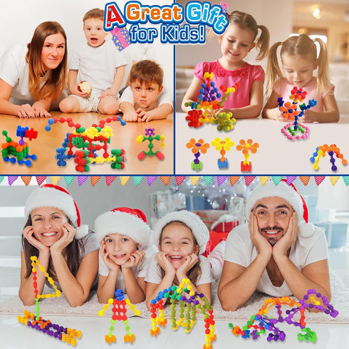 Kids Building Blocks STEM Toys, 120 PCS Plastic Gear Interlocking Sets, Safe Material for Girls and Boys Aged 3+