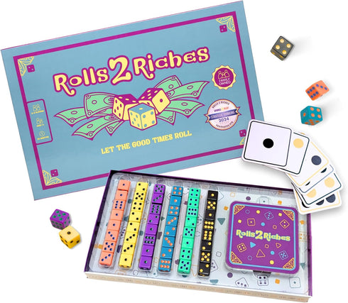Rolls2Riches Award-Winning Board Game for Families Rolls 2 Riches | Fast-Paced Dice, Card