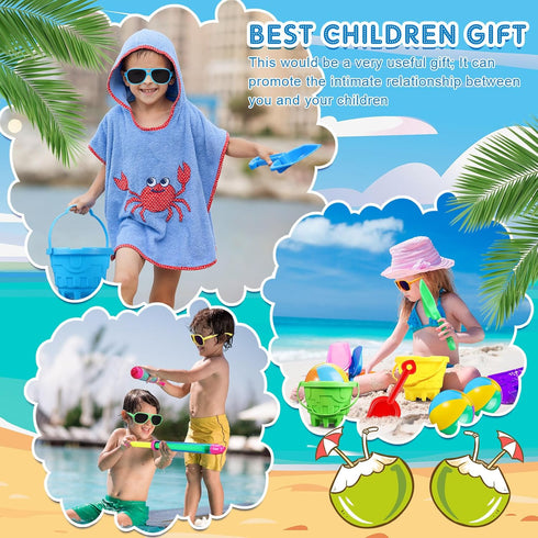 Tanlade 75 Pcs End of Year Students Gift, Kids Beach Pool Party Favors Sand Buckets Shovels Neon Sunglasses Inflatable