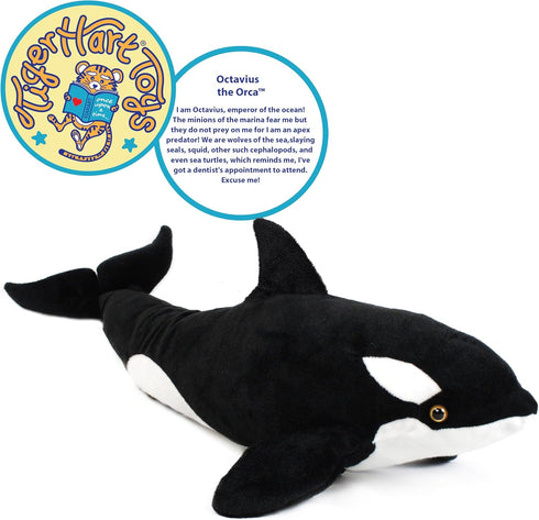 28 Inch TigerHart Octavius The Orca Blackfish - Stuffed Animal Plush