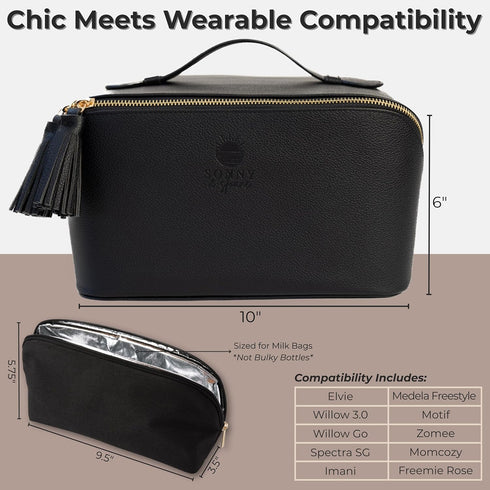 Wearable Breast Pump Bag with Cooler, Pumping Bag for Work, Compatible with Wearable Breast Pumps, Removable Breast