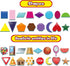32 Shape and Color Magnets with Real World Objects for Preschool Learning and Associative Memory