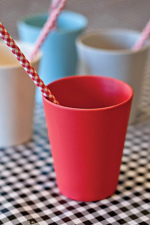 Red Rover Bamboo Kid's Cups Set of 4, Multicolor Bamboo Cups