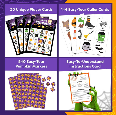 30 Community Halloween Games For Kids Party - Halloween Bingo Game For Kids With Up To Players - Halloween Party Games