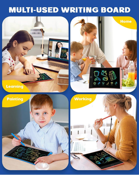 bravokids 2 Pack LCD Writing Tablet with Stylus, 8.5 inch Colorful Doodle Board Drawing Pad for Kids