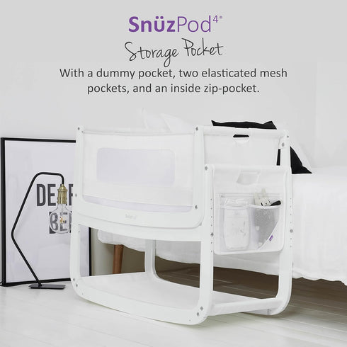 Hanging Diaper Caddy, Crib Organizer with Multiple Pockets for Bottles, Wipes, Portable Changing Pack, White