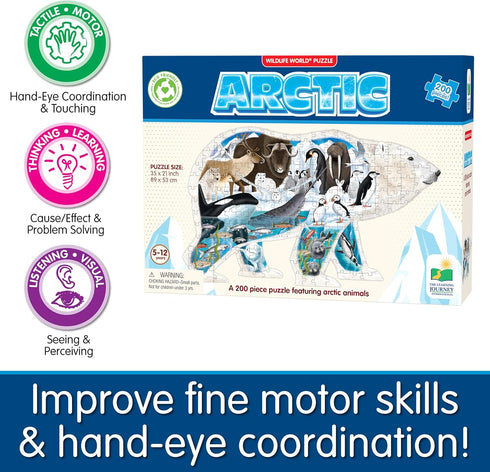 The Learning Journey Wildlife World Puzzle - Arctic 200 Piece Shaped Puzzle for Kids 5-12