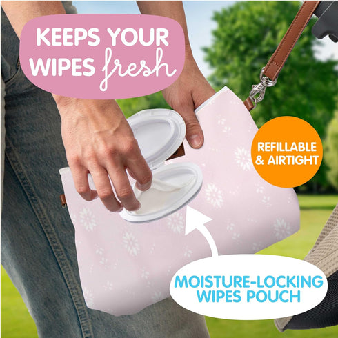 Bumco Diaper Clutch Bag - Portable Wipes Dispenser & Diaper Holder, Airtight Travel Baby Wipes Case, Wipe Dispenser