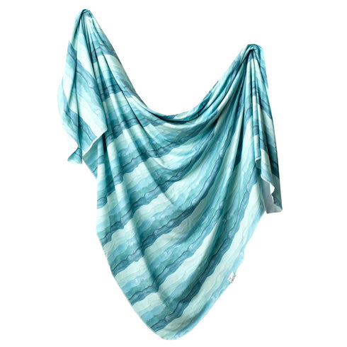 Copper Pearl Large Premium Knit Baby Swaddle Receiving Blanket Waves