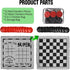 Giant Checkers Board Game Set - 3 in 1 Jumbo Tic Tac Toe Game for Kids & Adults, Indoor Outdoor Fun
