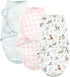 Hudson Baby Unisex Baby Quilted Cotton Swaddle Wrap 3pk, Enchanted Forest, 0-3