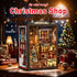 NEXTIPS 3D Book Nook LED Music Christmas Book Nook Kit - Wooden DIY Miniature Store for Shelf Decor