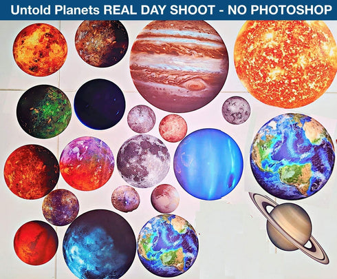 UNTOLD PLANETS 195+PCS Glow in The Dark Planets for Ceiling Decorations, Star Stickers for Kids Room Decor