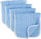 Synrroe Muslin Burp Cloths - Large 20 by 10 Inches, 100% Cotton, Extra Absorbent and Soft, 4 Pack Blue