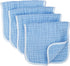 Synrroe Muslin Burp Cloths - Large 20 by 10 Inches, 100% Cotton, Extra Absorbent and Soft, 4 Pack Blue