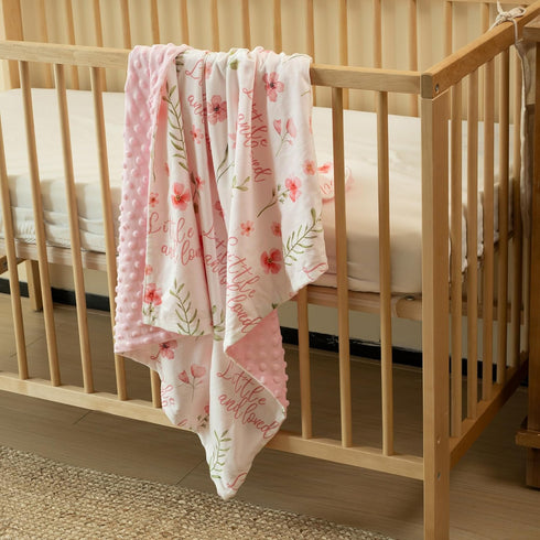 30 40 Inch Floral Baby Blankets for Girls - Super Soft Nursery Minky Blanket, Newborn Baby Blanket with Double Layer