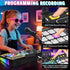 3 4 5 6 Set DJ Mixer for Kids, Toddler DJ Mixing Table with DJ Turntable, Game Mode, Light & Speed Control