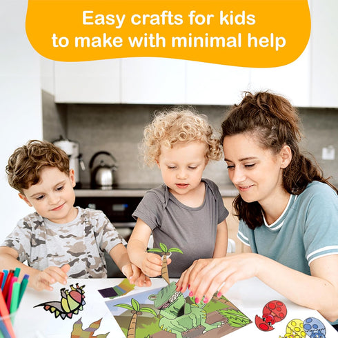 20 3-10 Craftikit Award-Winning Dinosaur Crafts for Kids - All-Inclusive Fun Dinosaur Crafts for Kids Ages - Organized