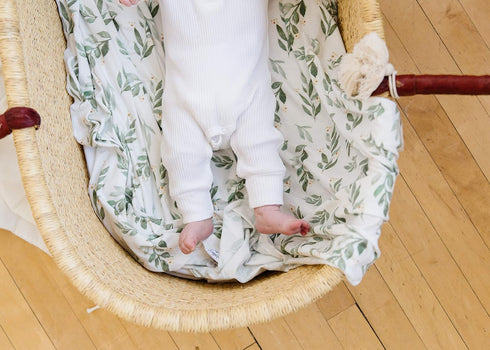 Fern Large Premium Knit Baby Swaddle Blanket - Copper Pearl