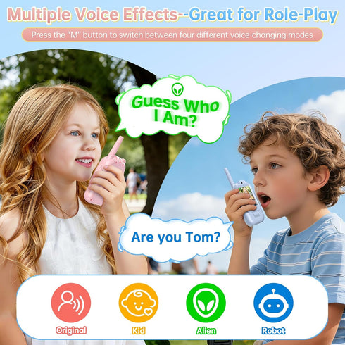 Brisum 6 1000ft 6-8, HD Video Walkie Talkies for Kids, Gift for Year Old Girl, Camera & Clear Fun Voice Effects