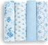 100% 47x47 Inches (Pack 4), Delta Children Cotton Muslin Baby Receiving Blankets for Girls and Boys of Blue Botanicals