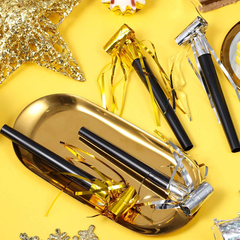 Sumind 36 Pieces Party Blower Noisemakers, Gold and Silver Musical Blowouts for Birthday Supplies