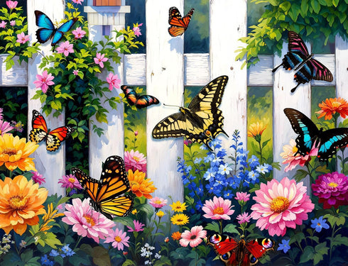 Springbok Butterfly Haven 500 Piece Jigsaw Puzzle for Adults - Colorful Butterfly