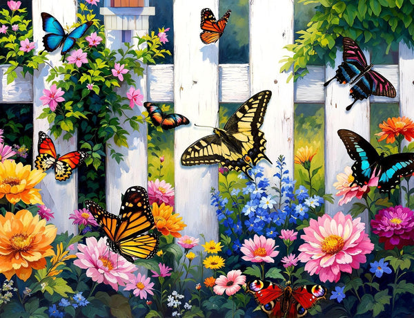 Springbok Butterfly Haven 500 Piece Jigsaw Puzzle for Adults - Colorful Butterfly