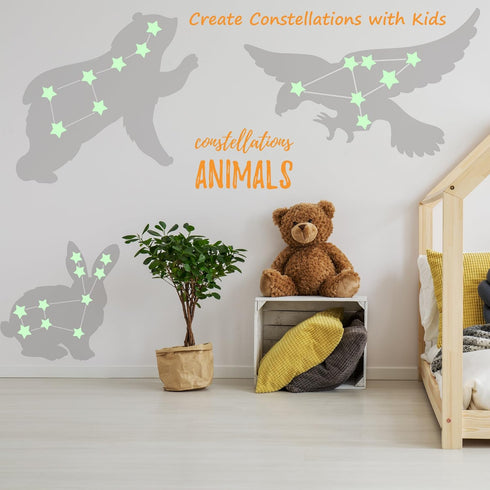 Glow in The Dark Stars for Ceiling or Wall – Glowing Wall Decals Stickers Room Decor Kit for Kids Bedroom Decoration