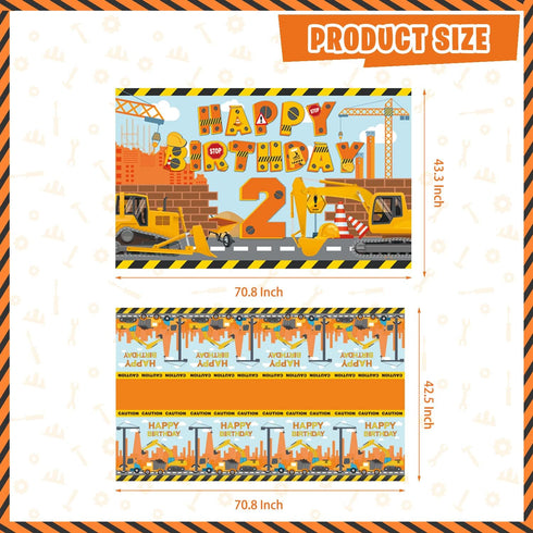 Mpanwen Construction Birthday Party Supplies for 2 Year Old Boy, 139 Pcs Dump Truck Decorations for Boys