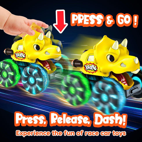 1-3, 1 2 3 4 5 2 3 4 Monster Truck Toys Dinosaur Cars for Toddlers Press and Go Cars Truck Toys for Year Old Boys Girls