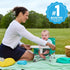 6 3 Bright Starts Pop 'N Sit Portable Booster, Indoor/Outdoor Use, Floor Seat with Feeding Tray, Teal, Mos - Yrs