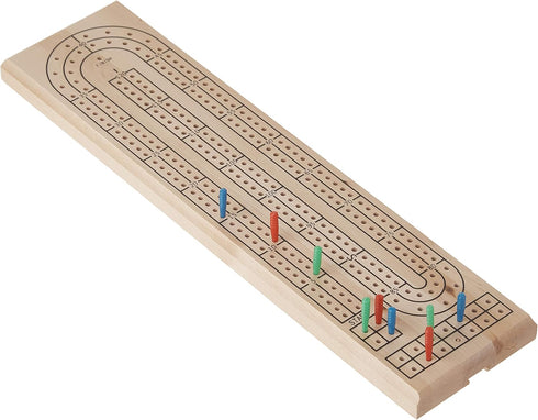 Natural 2-Track Wood Cribbage Board Game