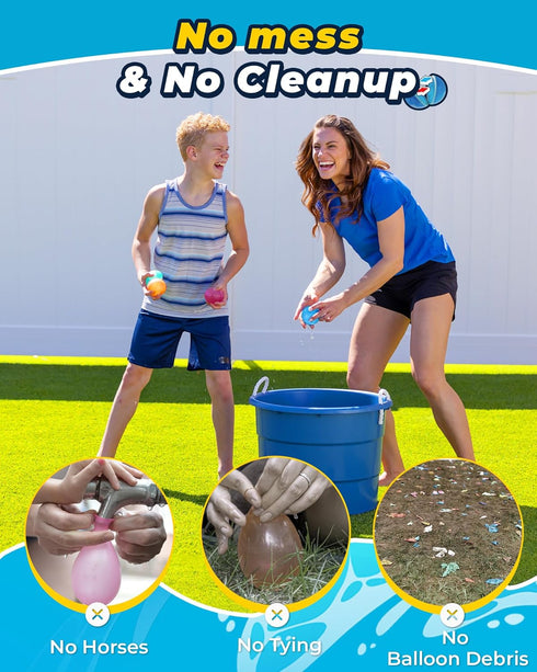 SOPPYCID 18PCS Reusable Water Balloons, Quick Fill Magnetic Self-Sealing Water Splash Bomb for Summer Fun