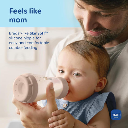 1, 0+ 94% 4 Pack, MAM Baby Bottle Nipples Slow Flow Size for Month Newborn Babies, Skin Soft BPA Free Silicone, Nipple