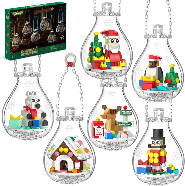 Christmas Ornaments 2025 Building Set, Ornament for Christmas Tree with Light, Xmas