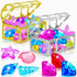 MGparty 24pcs Diving Gem Pool Toys Colorful Diamonds Set with Pirate Treasure Chest