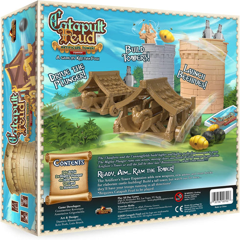 Play All Day Games: Catapult Feud Game - Artificer’s Tower Expansion - Base Required, 2 Player Game