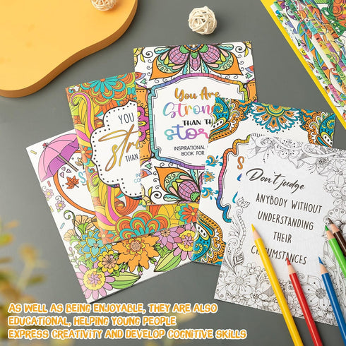 144 Liliful Pcs Motivational Sayings Coloring Book Bulk for Adult DIY Art Stress Relief Drawing Book with Inspiring