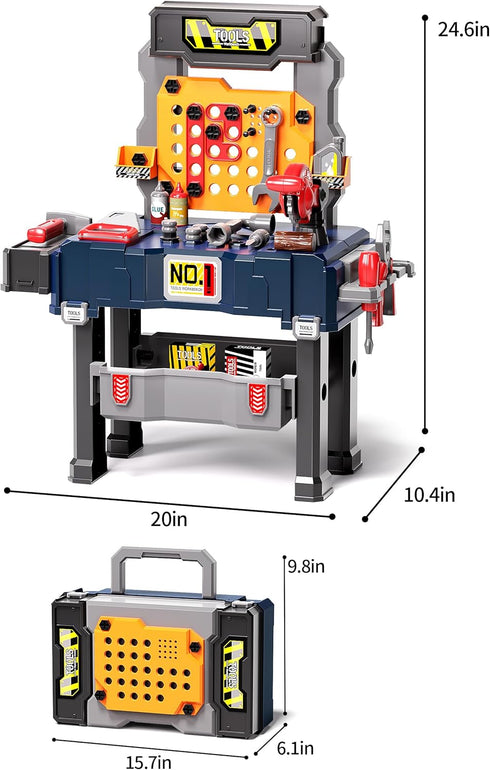 3-5, Set 3-4 Deejoy Kids Tool Bench with Realistic and Electric Drill, Construction Workbench Toys for Toddlers Toddler