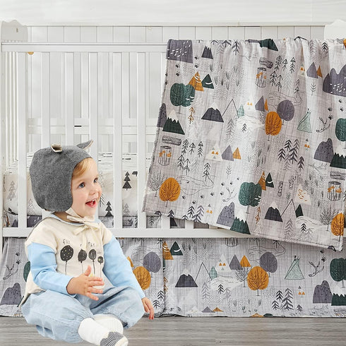 100% 52 28 Inch Brandream Crib Sheets Boys Girls Cotton Woodland Forest Tree Arrow Baby Nursery Bed Sheet for Crib