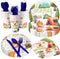 Camping Party Supplies Set, Outdoor Adventure Decorations for 20, Plates, Napkins, Cutlery for Birthday