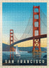 MyPuzzle San Francisco: Under The Golden Gate Vintage Poster - Premium 500 Piece Jigsaw Puzzle for Adults