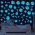 Glow in The Dark Dog Paw Print Stickers, Wall Decals for Pup Dog Room Decor, Removable Animal Footprint Decal (Blue)