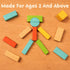 Set, 72 Natural Wood Building Blocks Pastel Color Pieces Castle Construction Blocks with Storage Tray, Educational STEM