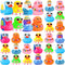 Honoson 24 Pcs Summer Beach Rubber Duckies Bulk Mini Rubber Duck Bath Toys