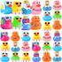 Honoson 24 Pcs Summer Beach Rubber Duckies Bulk Mini Rubber Duck Bath Toys